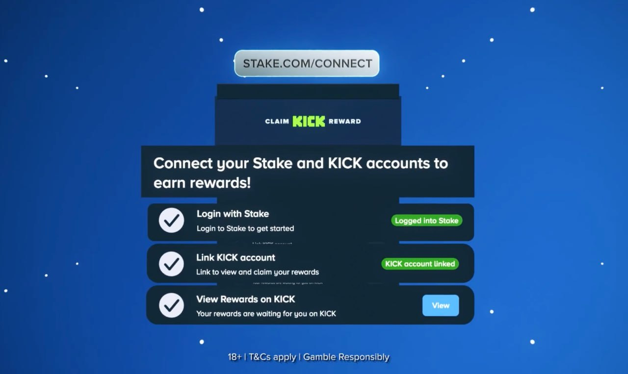 Бонусы за просмотр стримов: Stake вместе с Kick запустили watch-to-earn механику